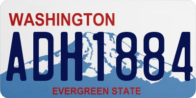 WA license plate ADH1884