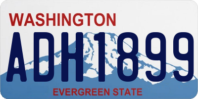 WA license plate ADH1899