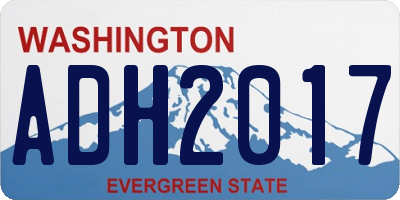 WA license plate ADH2017