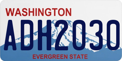 WA license plate ADH2030