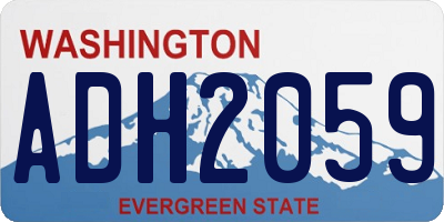 WA license plate ADH2059