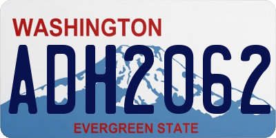 WA license plate ADH2062