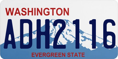WA license plate ADH2116