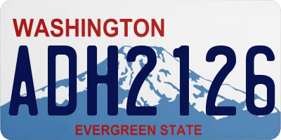 WA license plate ADH2126