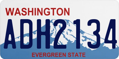 WA license plate ADH2134