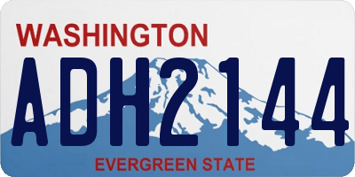 WA license plate ADH2144