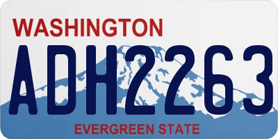 WA license plate ADH2263