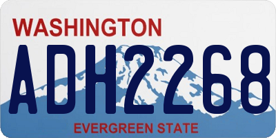 WA license plate ADH2268