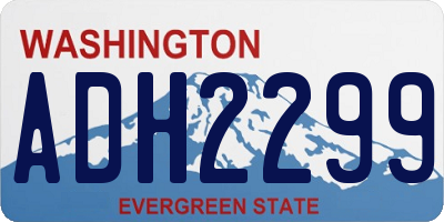 WA license plate ADH2299