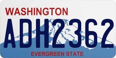 WA license plate ADH2362