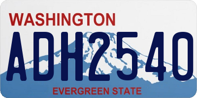WA license plate ADH2540