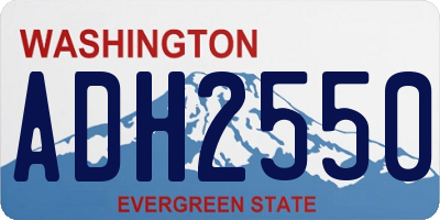 WA license plate ADH2550