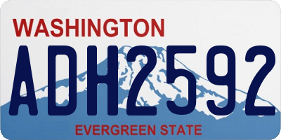WA license plate ADH2592