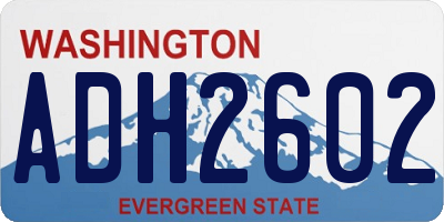 WA license plate ADH2602
