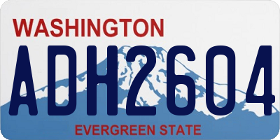 WA license plate ADH2604