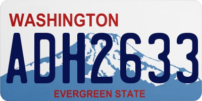 WA license plate ADH2633