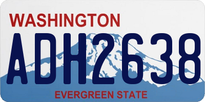 WA license plate ADH2638