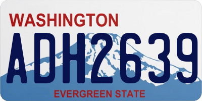 WA license plate ADH2639