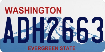 WA license plate ADH2663
