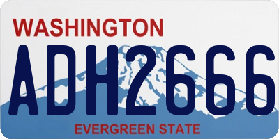 WA license plate ADH2666