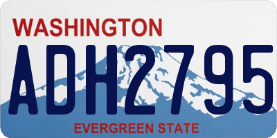 WA license plate ADH2795