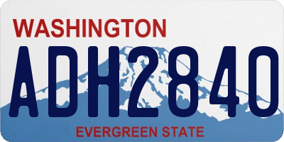 WA license plate ADH2840
