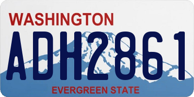 WA license plate ADH2861