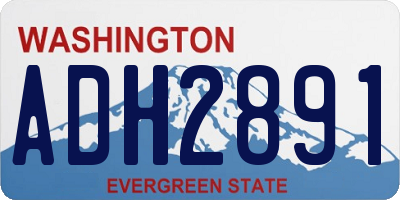 WA license plate ADH2891