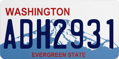 WA license plate ADH2931