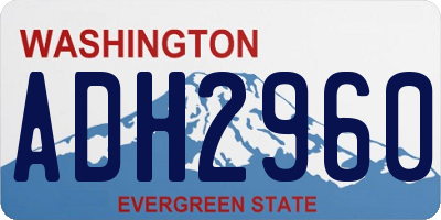 WA license plate ADH2960
