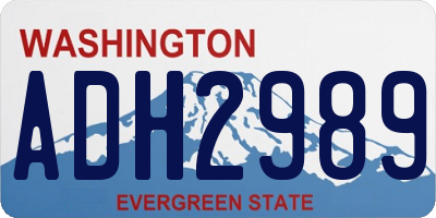 WA license plate ADH2989