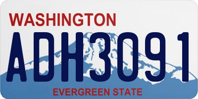WA license plate ADH3091