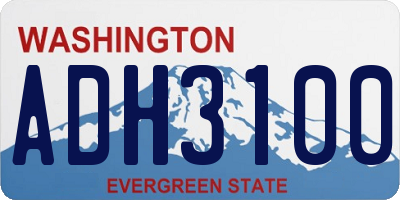 WA license plate ADH3100