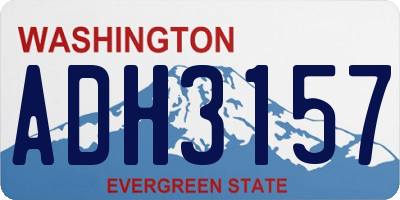 WA license plate ADH3157