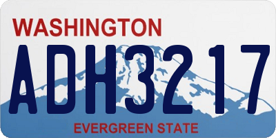 WA license plate ADH3217