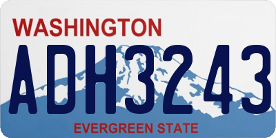 WA license plate ADH3243