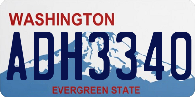 WA license plate ADH3340