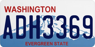 WA license plate ADH3369