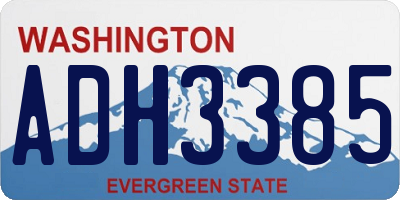 WA license plate ADH3385