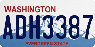 WA license plate ADH3387