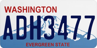 WA license plate ADH3477