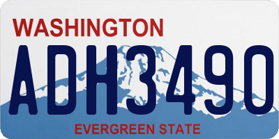 WA license plate ADH3490