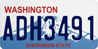 WA license plate ADH3491