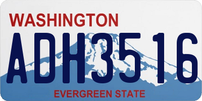 WA license plate ADH3516