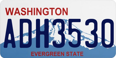 WA license plate ADH3530