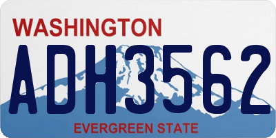 WA license plate ADH3562