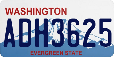 WA license plate ADH3625