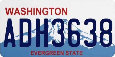 WA license plate ADH3638