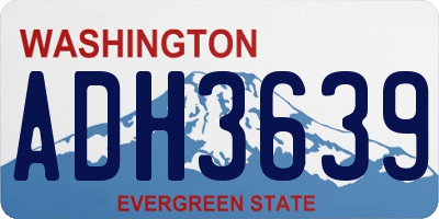 WA license plate ADH3639