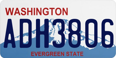 WA license plate ADH3806